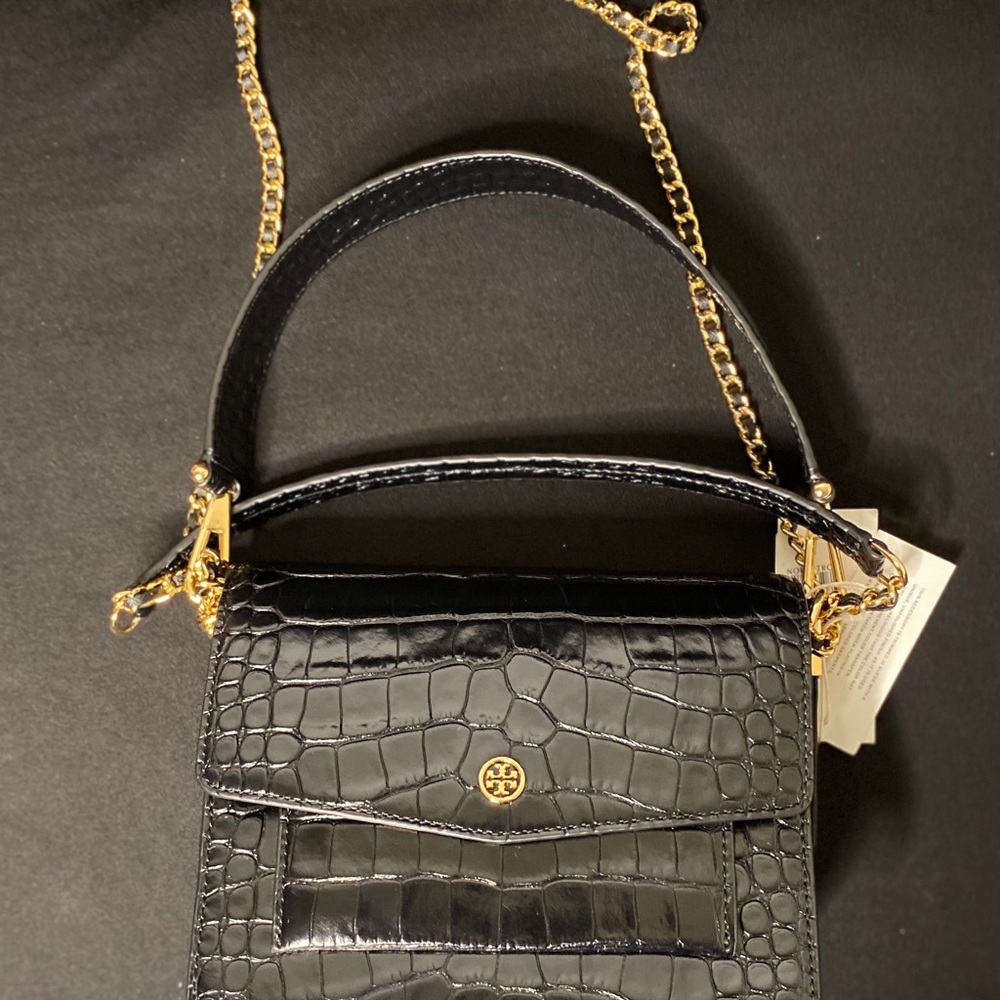 Tory Burch embossed double strap leather bag - Picture 3 of 16